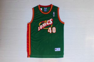 Maillot De Basket Seattle Supersonics Shawn Kemp 40 Eyed Tennis Fans Vert Rouge Edge